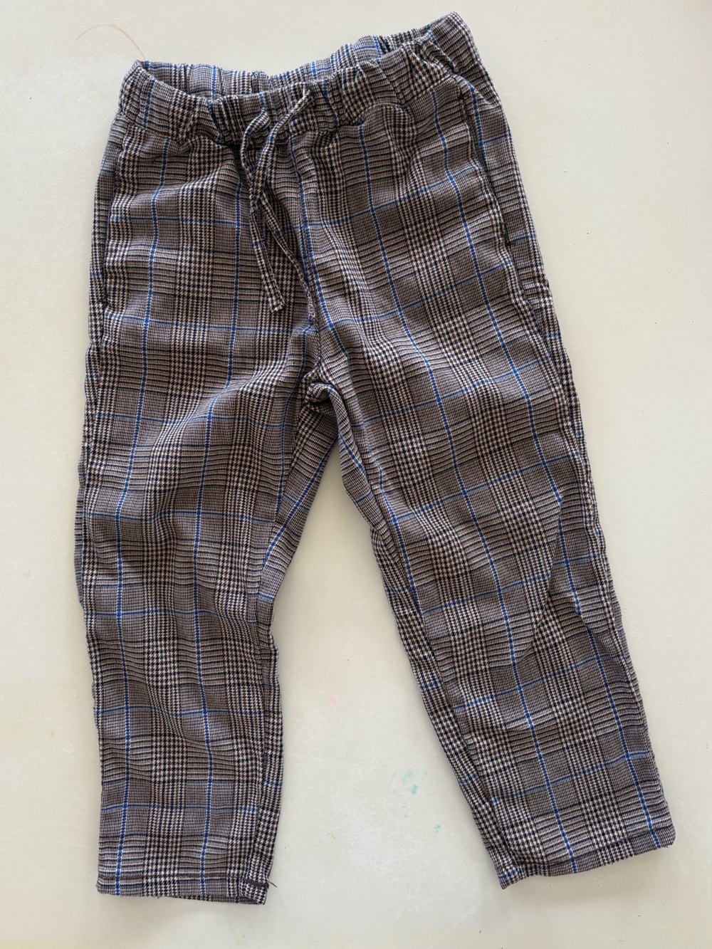 H&M Brown Plaid Pull-On Pants